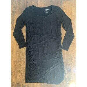 Torrid Dress Women's 1X Black Long Sleeve Midi Super Soft Cinched Bodycon